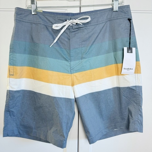 New! Goodfellow & Co. Men's Sz 33 IndigoVector Striped Boardshorts Swim Trunks - Picture 14 of 14